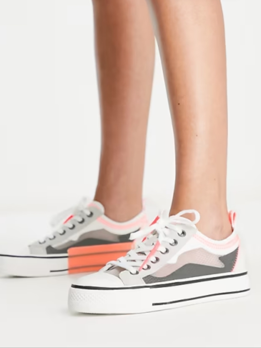 ASH Colour Block Trainers In Past Stacked Sole Athletic Shoes